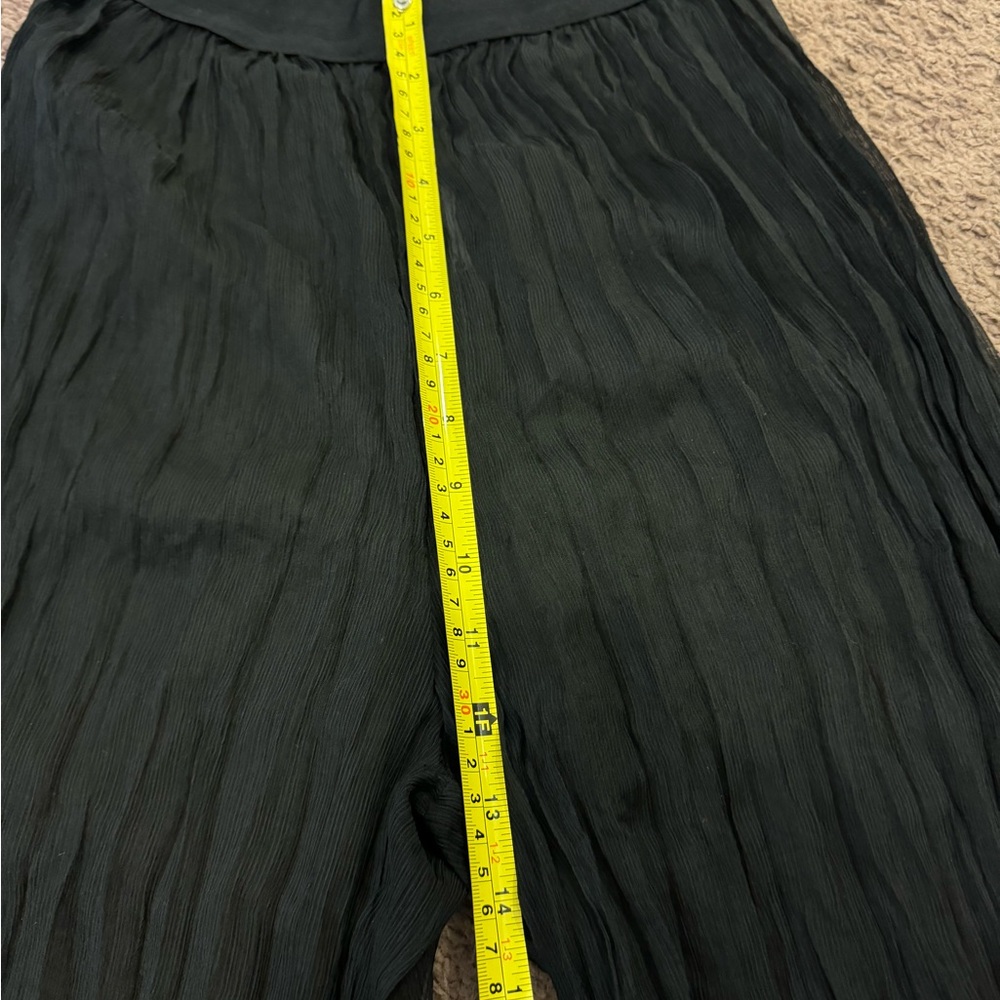 Simonett Flare Pants Underpants Crinkled Sheer Black Coverup Size S M $109 - Picture 6 of 7